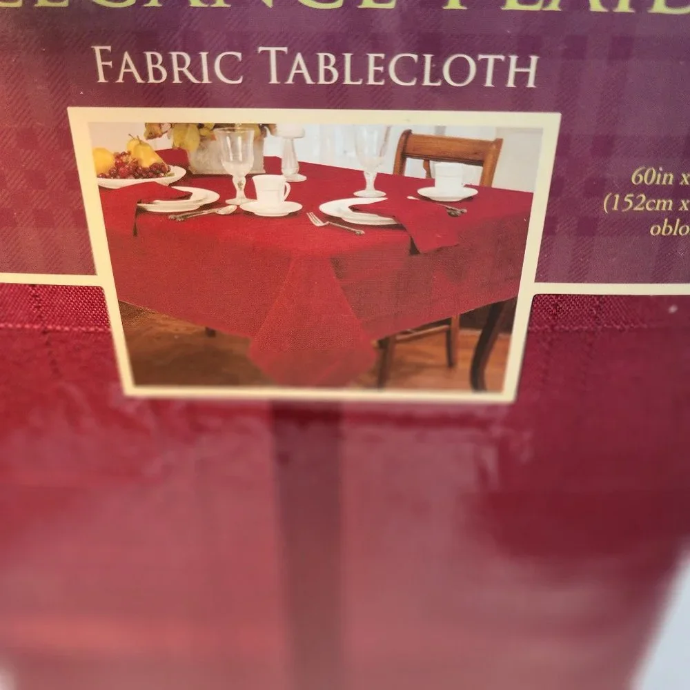 Set of 2 Burgundy 60x120 Oblong Fabric Decorative Tablecloths NWT
